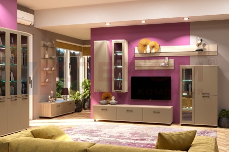  Грейс композиция 8 (В 2086, Ш 3150, Г 442 мм) корпус Ясень Асахи, фасад Латте Матовый 